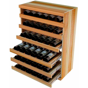 BULK STORAGE, PULL OUT WINE BOTTLE CRADLE, 6-DRAWER 3 FT HIGH - LIGHT, REDWOOD by Wine Cellar Innovations