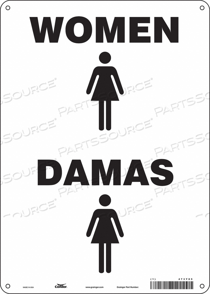RESTROOM SIGN 20 W 14 H 0.032 THICK 