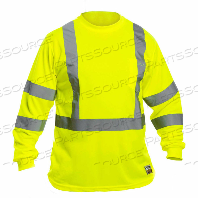 HI-VIS LONG SLEEVE T, CLASS 3, PERIMETER INSECT GUARD, YELLOW, XL 