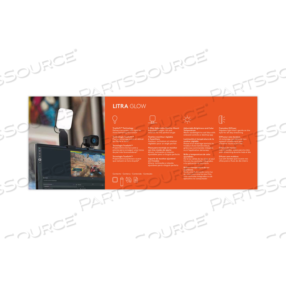 LITRA GLOW PREMIUM STREAMING LIGHT, BLACK by Logitech