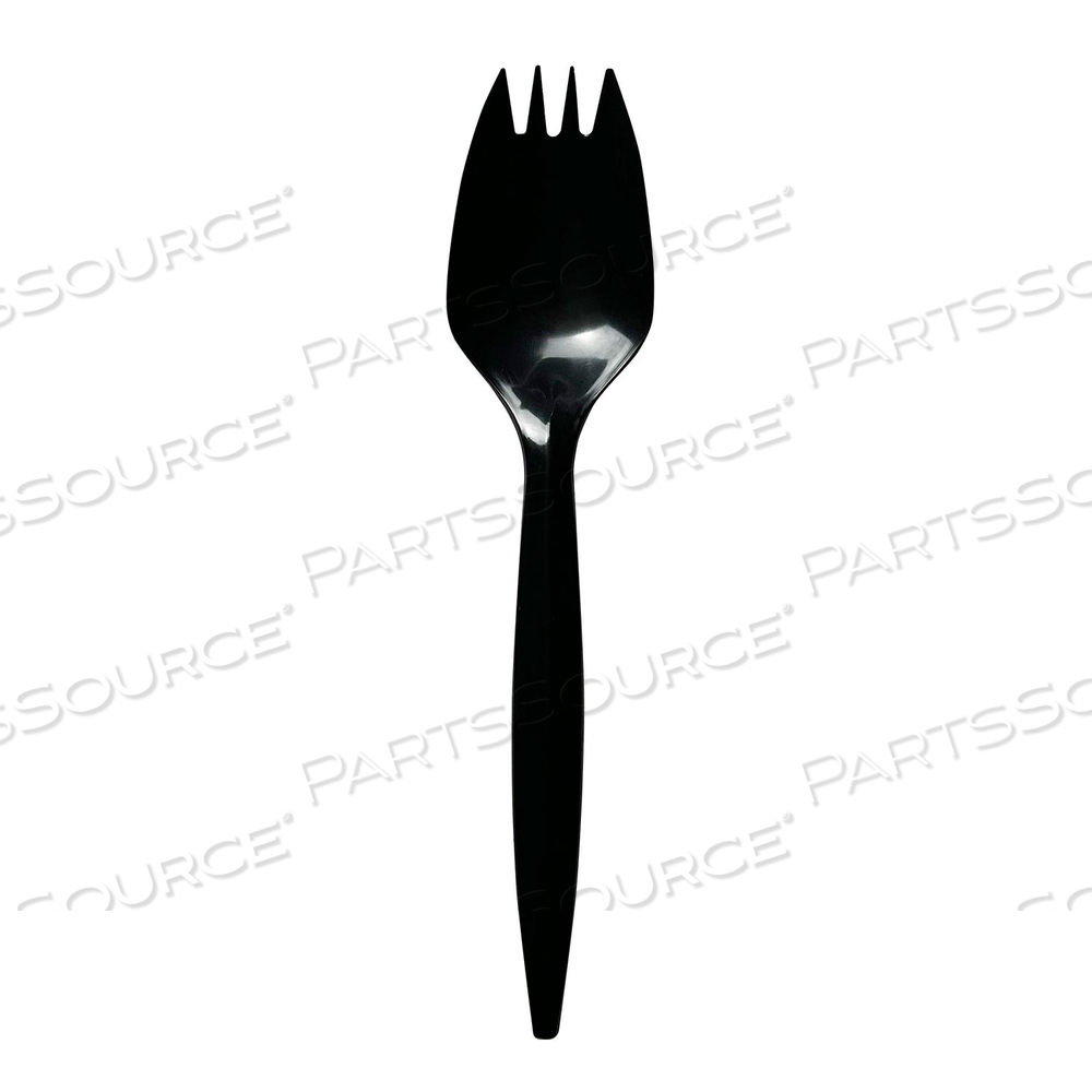 MEDIUMWEIGHT POLYPROPYLENE CUTLERY, SPORK, BLACK by Boardwalk
