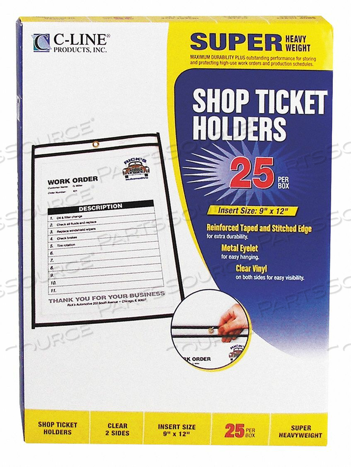 HOLDER SHOP TICKET 2 SIDES 9X12 PK25 by C-Line