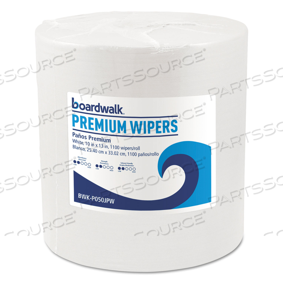 HYDROSPUN WIPERS, 10 X 13, WHITE, 1,100/ROLL by Boardwalk HYDROSPUN WIPERS, 10 X 13, WHITE, 1,100/ROLL by Boardwalk