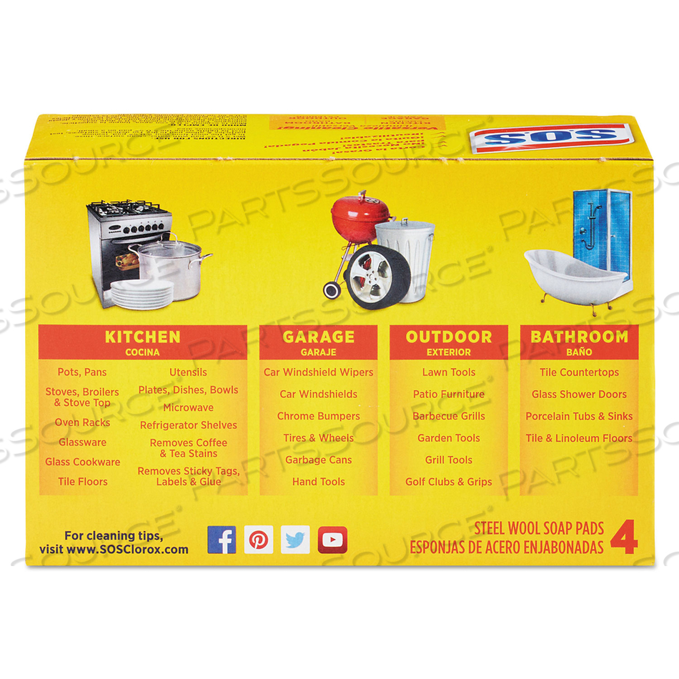 STEEL WOOL SOAP PAD, STEEL by S.O.S