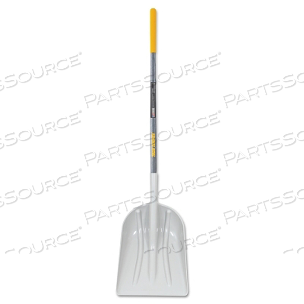POLY SCOOP WITH HARDWOOD HANDLE, 17.75 IN L X 14.75 IN W BLADE, SQUARE POINT, 48 IN STRAIGHT CUSHION-GRIP HANDLE by True Temper