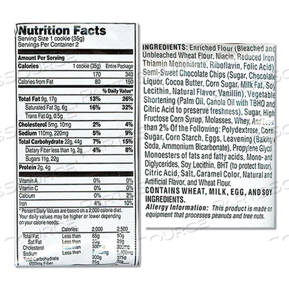 COOKIES - SINGLE SERVE, CHOCOLATE CHIP, 2.5 OZ PACKET by Grandma's COOKIES - SINGLE SERVE, CHOCOLATE CHIP, 2.5 OZ PACKET by Grandma's