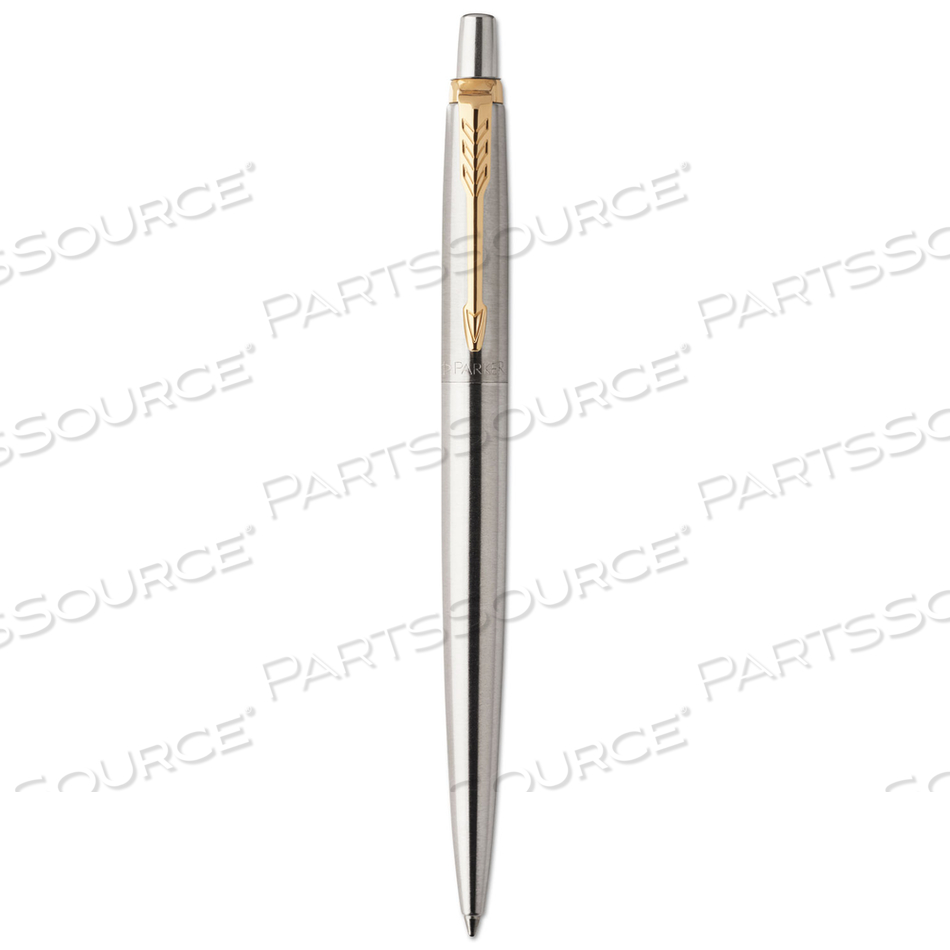 JOTTER GEL PEN, RETRACTABLE, MEDIUM 0.7 MM, BLACK INK, STAINLESS STEEL BARREL 