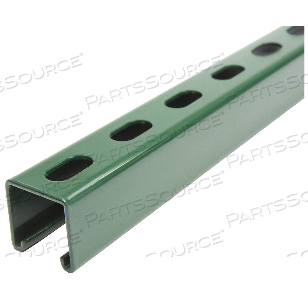 STRUT CHANNEL - SLOTTED, STEEL, PAINTED, 12 GA GAUGE, 2 FT OVERALL LG, GREEN by Approved Vendor