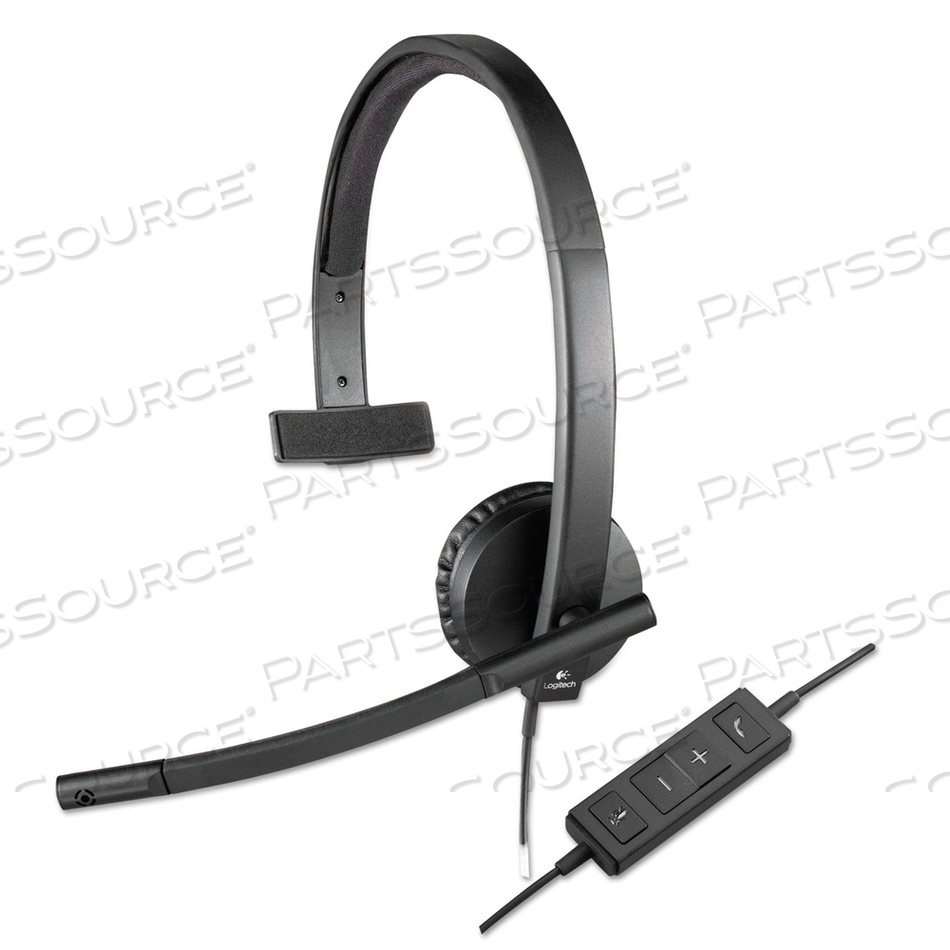 H570E MONAURAL OVER THE HEAD WIRED HEADSET, BLACK by Logitech