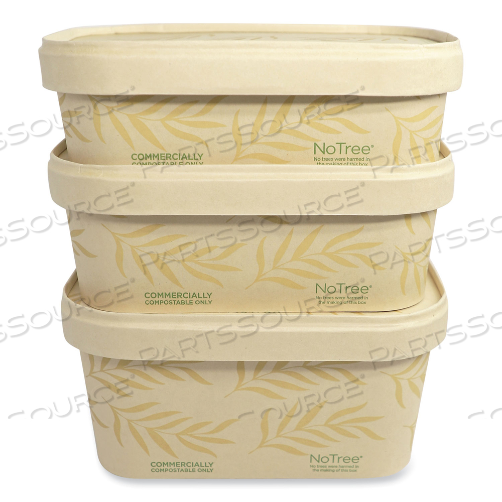 NO TREE RECTANGULAR CONTAINERS, 16 OZ, 4.7 X 6.8 X 1.6, NATURAL, SUGARCANE by World Centric
