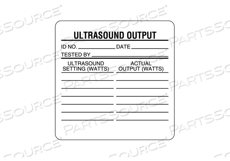 ULTRASOUND LABEL, EDP PAPER, 2-1/2 IN X 2-1/2 IN, WHITE, ENGLISH, -65 TO 200 DEG F by United Ad Label