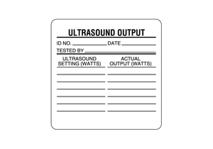 ULTRASOUND LABEL, EDP PAPER, 2-1/2 IN X 2-1/2 IN, WHITE, ENGLISH, -65 TO 200 DEG F by United Ad Label