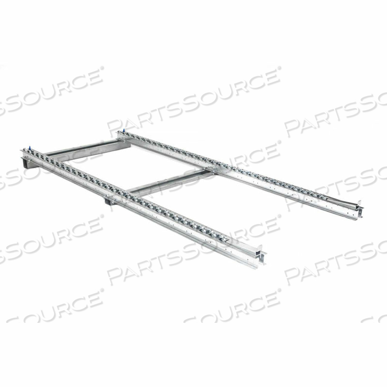 PALLET TRACK FLOOR CONVEYOR - 2 INLINE SKATE WHEEL LANES 8'L - 3360 LB. CAP. by UNEX Manufacturing PALLET TRACK FLOOR CONVEYOR - 2 INLINE SKATE WHEEL LANES 8'L - 3360 LB. CAP. by UNEX Manufacturing