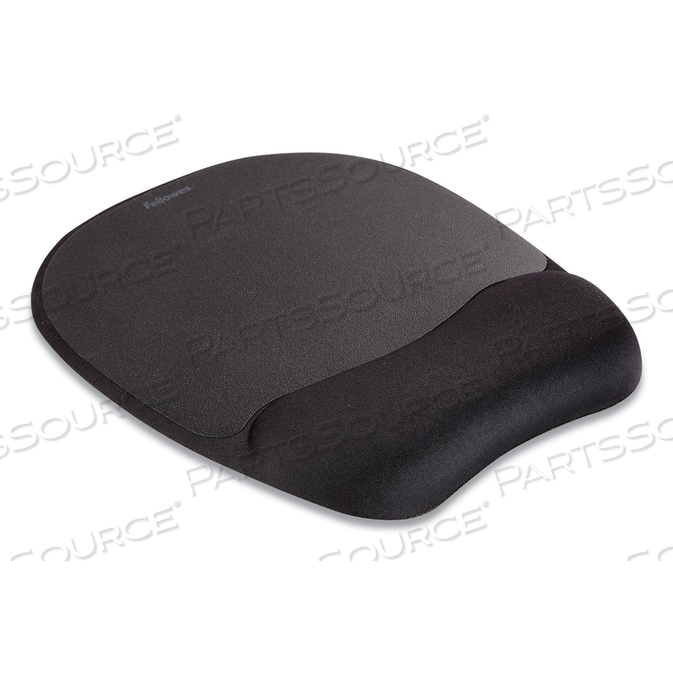 MEMORY FOAM MOUSE PAD WITH WRIST REST, 7.93 X 9.25, BLACK by Fellowes