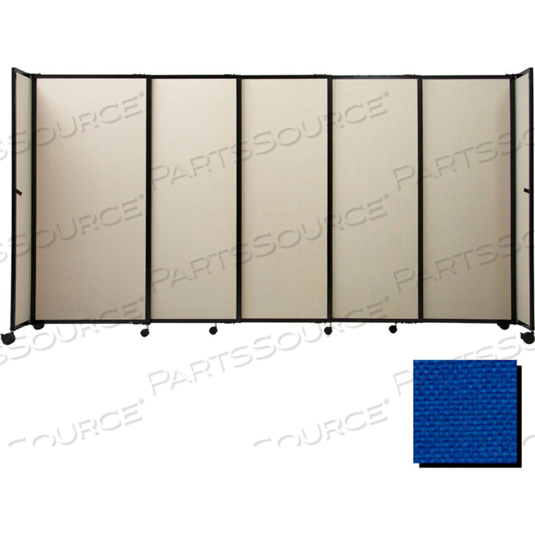 PORTABLE SLIDING PANEL ROOM DIVIDER, 6'10"X15'6" FABRIC, ROYAL BLUE 