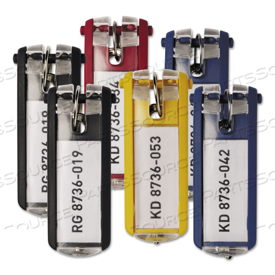 KEY TAGS FOR LOCKING KEY CABINETS, PLASTIC, 1.13 X 2.75, ASSORTED by Durable