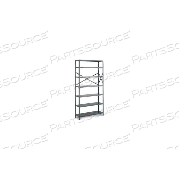 T-BOLT OPEN ADD-ON, OAT75-1236-5X, 36"W X 12"D X 75"H, 5 SHELVES, 18 GA., DARK GRAY by Tri-Boro Shelving