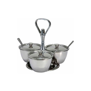 3 UNIT RELISH SERVER, HOLDS 3 CANISTERS, STAINLESS STEEL by Winco DWL International, LLC