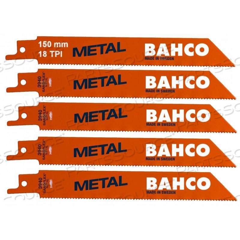 3940-150-18-ST-5P BAHCO SANDFLEX BIMETAL SAWBLADE 150 MM 18 TPI 5/PACK 