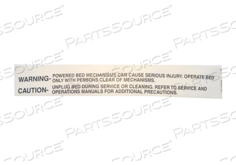 WARNING LABEL by Stryker Medical WARNING LABEL by Stryker Medical