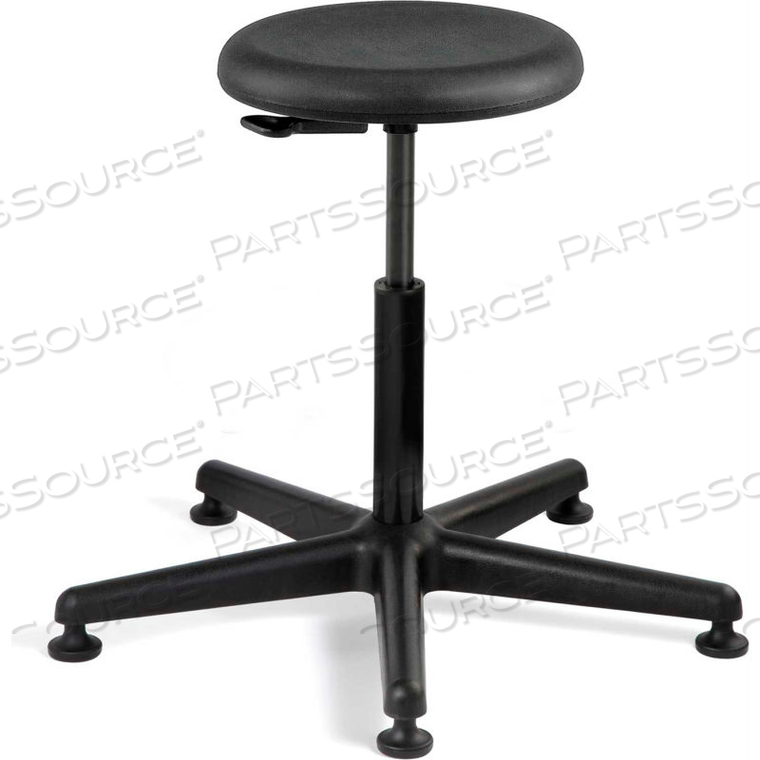 VERSA POLYURETHANE STOOL, BLACK W/ BLACK NYLON BASE 