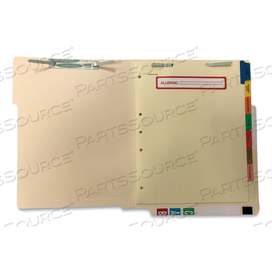 SIDE TAB MEDICAL CHART DIVIDER SETS, 8-TAB, ASSORTED MEDICAL, 11 X 9, MANILA by Tabbies SIDE TAB MEDICAL CHART DIVIDER SETS, 8-TAB, ASSORTED MEDICAL, 11 X 9, MANILA by Tabbies