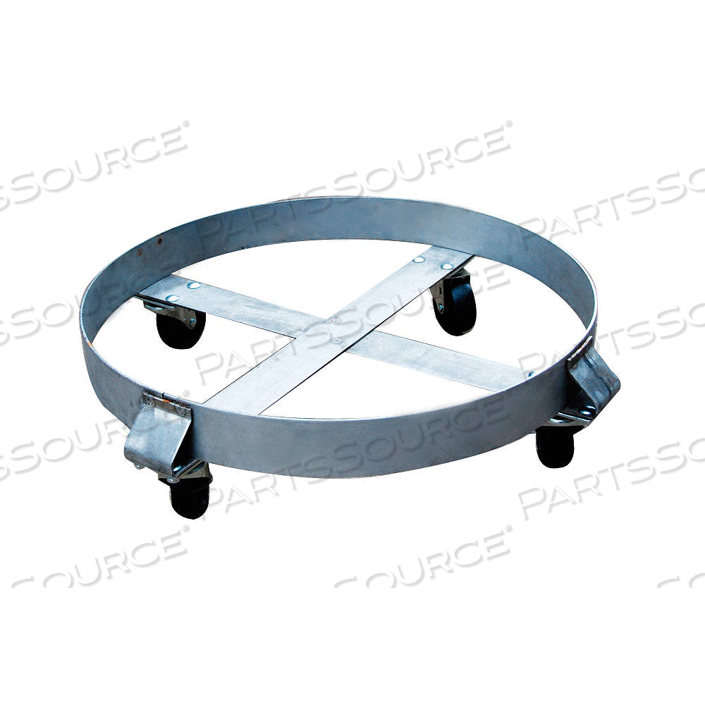 CROSS-BRACE DRUM DOLLY WITH SUPPORT RING, 800 LB LOAD CAPACITY, ROUND, (4) SWIVEL by Approved Vendor