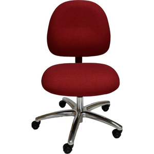 HIGH BACK CONDUCTIVE FABRIC CHAIR W/ ALUMINUM BASE & ESD CASTERS LIGHT BURGUNDY by Industrial Seating