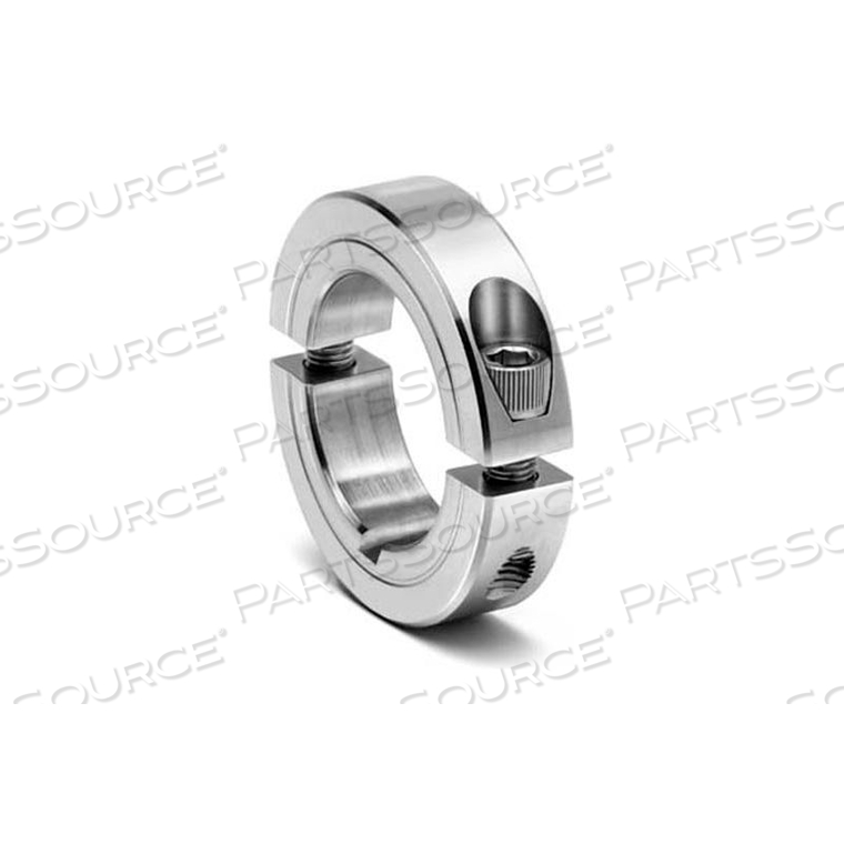 TWO-PIECE CLAMPING COLLAR WITH KEYWAY 2C-KW-SERIES, 2-3/16", STAINLESS STEEL by Climax Metal Products