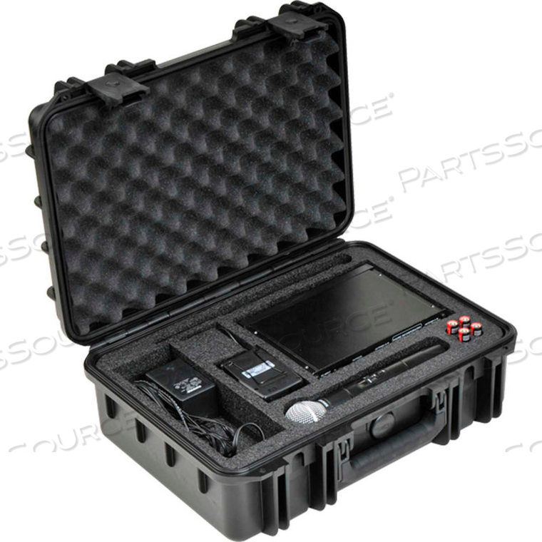 MIL-STD WATERPROOF CASE W/SHURE SLX/ULX CUSTOM INTERIOR 18-1/4"L X 13-13/16"W 