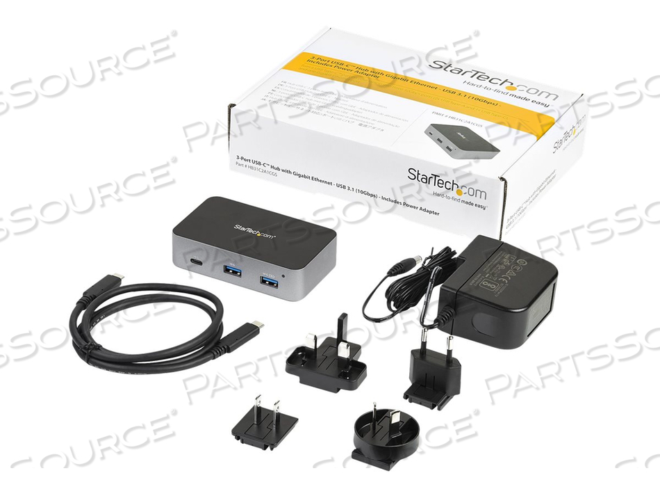 3 PORT USB C 3.1 GEN 2 HUB WITH ETHERNET ADAPTER, 10GBPS USB TYPE C TO 2X USB-A & 1X USB-C PORTS, USB HUB W/ BC 1.2 PHONE FAST CHARGING, SUP by StarTech.com Ltd. 3 PORT USB C 3.1 GEN 2 HUB WITH ETHERNET ADAPTER, 10GBPS USB TYPE C TO 2X USB-A & 1X USB-C PORTS, USB HUB W/ BC 1.2 PHONE FAST CHARGING, SUP by StarTech.com Ltd.