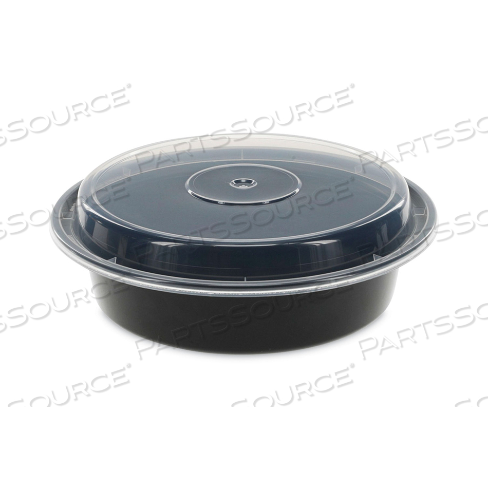 NEWSPRING VERSATAINER MICROWAVABLE CONTAINERS, 24 OZ, 7" DIAMETER, BLACK/CLEAR, PLASTIC by Pactiv NEWSPRING VERSATAINER MICROWAVABLE CONTAINERS, 24 OZ, 7" DIAMETER, BLACK/CLEAR, PLASTIC by Pactiv
