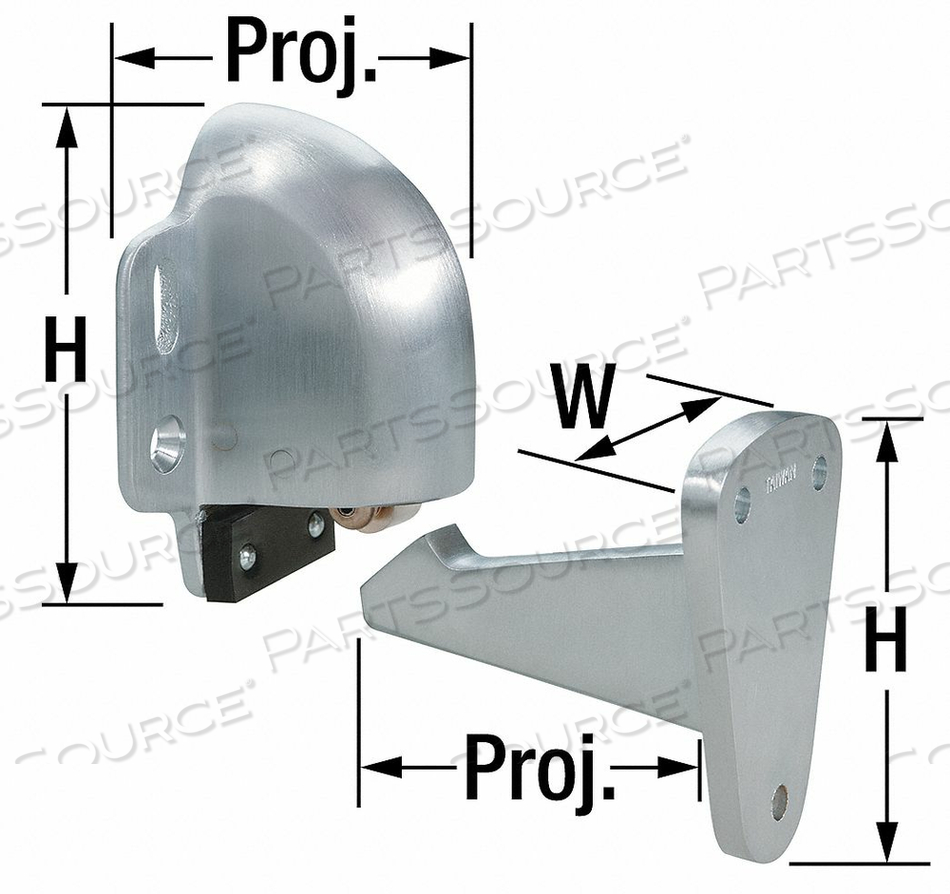 DOOR STOP WALL-MOUNT SATIN CHROME by Rockwood