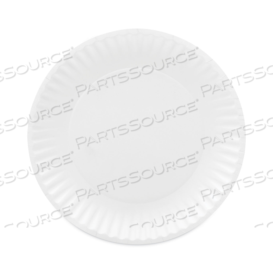 COATED PAPER PLATES, 9" DIA, WHITE by AJM Packaging Corporation