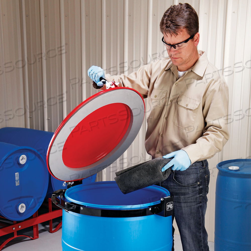 PIG LATCHING LID WITH FAST-LATCH RING FOR POLY DRUM by New Pig Corporation