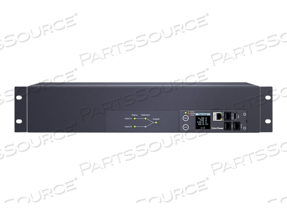 SWITCHED ATS PDU44003, POWER DISTRIBUTION UNIT (RACK-MOUNTABLE), AC 100-120 V, 1-PHASE, ETHERNET, SERIAL, INPUT: 2 X NEMA L5-30P, OUTPUT CON by CyberPower SWITCHED ATS PDU44003, POWER DISTRIBUTION UNIT (RACK-MOUNTABLE), AC 100-120 V, 1-PHASE, ETHERNET, SERIAL, INPUT: 2 X NEMA L5-30P, OUTPUT CON by CyberPower
