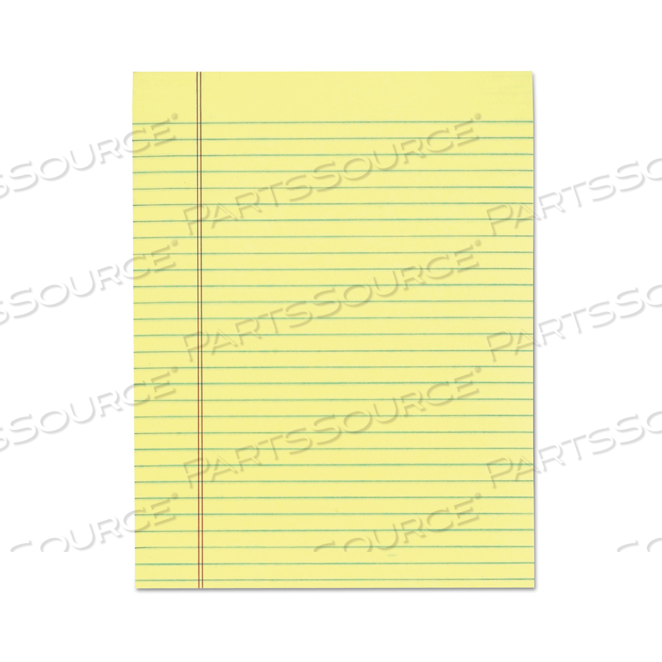 "THE LEGAL PAD" GLUE TOP PADS, WIDE/LEGAL RULE, 50 CANARY-YELLOW 8.5 X 11 SHEETS by Tops