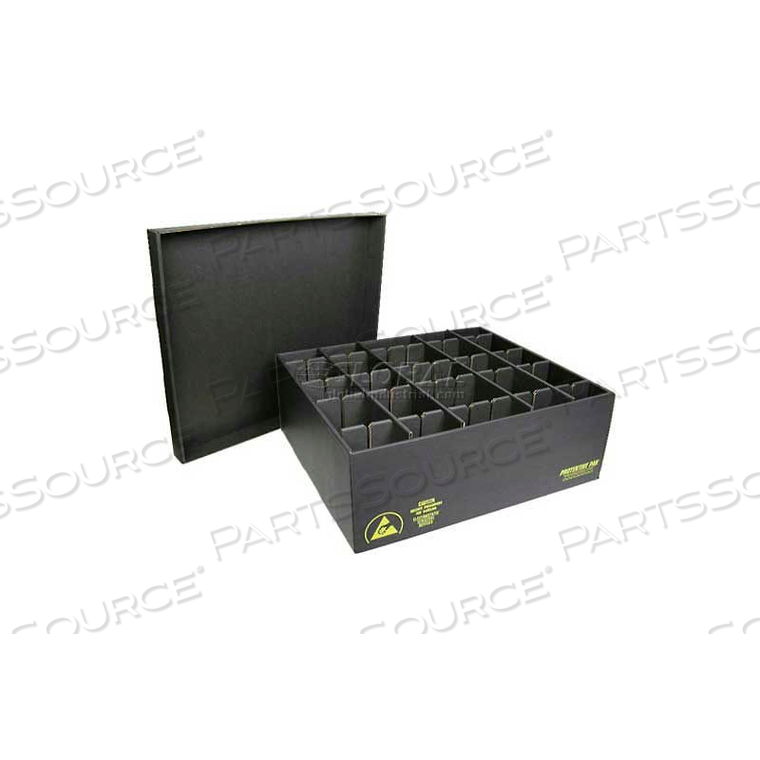 PROTEKTIVE PAK ESD IN-PLANT HANDLER ADJ. DIVIDERS & LID, 7 CELLS, CELL SIZE 8 X 17-3/4 X 2-1/4 