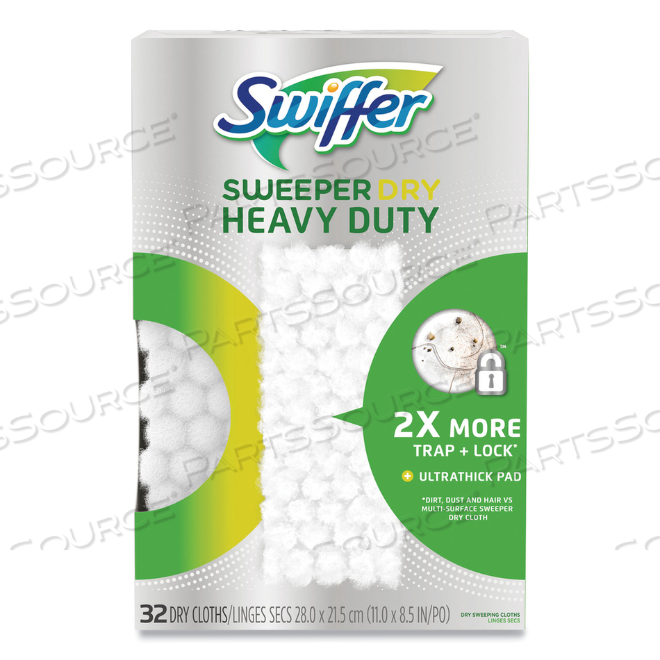 HEAVY-DUTY DRY REFILL CLOTHS, WHITE, 11 X 8.5 by Swiffer