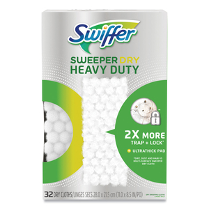 HEAVY-DUTY DRY REFILL CLOTHS, WHITE, 11 X 8.5, 32/PACK by Swiffer