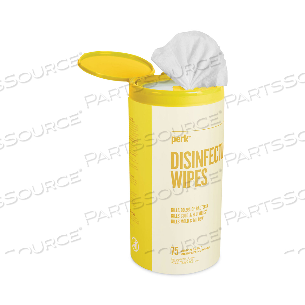 DISINFECTING WIPES, 7 X 8, LEMON, WHITE by Perk DISINFECTING WIPES, 7 X 8, LEMON, WHITE by Perk