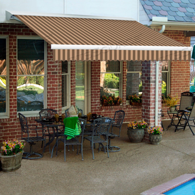 RETRACTABLE AWNING MANUAL 8'W X 10"H X 7'D BROWN/TAN 