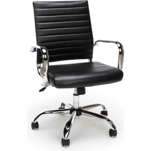 ESSENTIALS ESS-6095 SOFT RIBBED LEATHER EXECUTIVE CONFERENCE CHAIR, BLACK by OFM Inc
