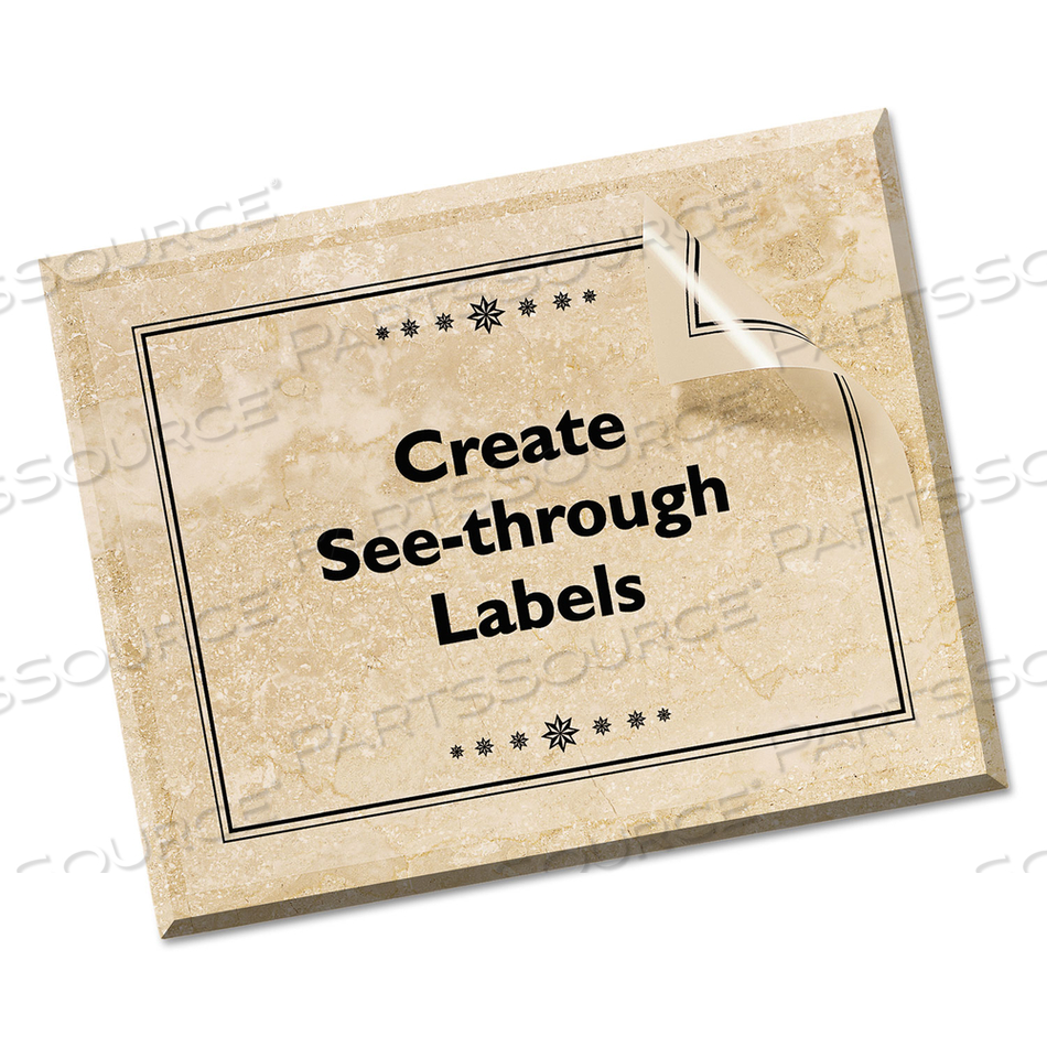 MATTE CLEAR SHIPPING LABELS, INKJET PRINTERS, 8.5 X 11, CLEAR by Avery