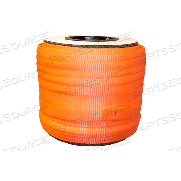 WOVEN POLYESTER STRAPPING 3/4" X .050" X 250' ORANGE by Kubinec Strapping