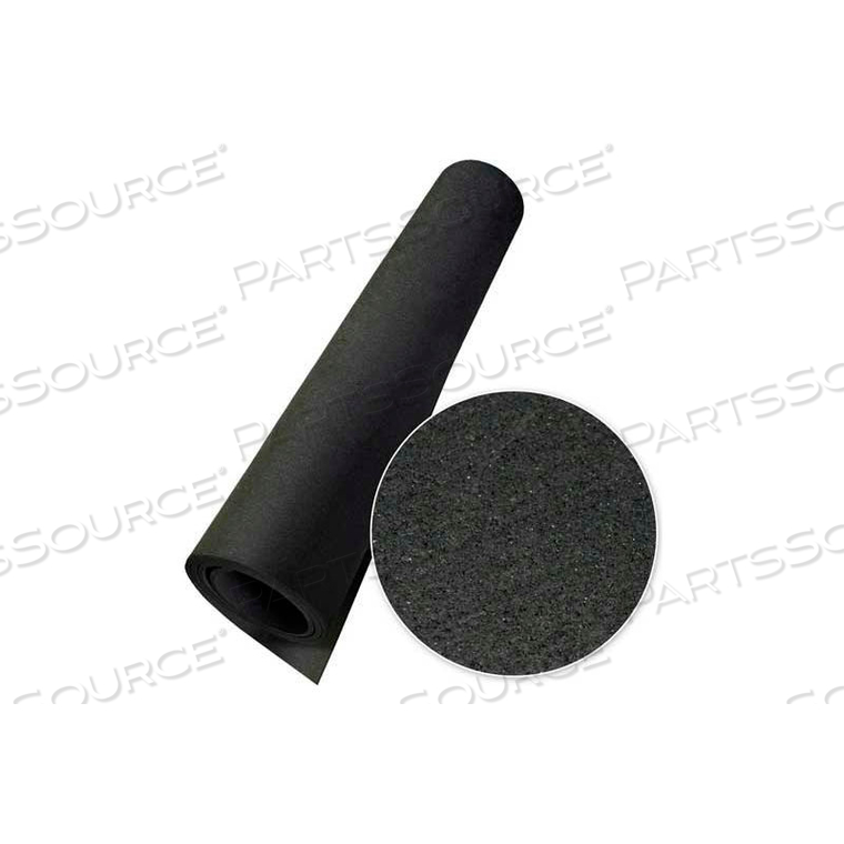 ELEPHANT BARK RUBBER FLOORING ROLLS 1/4" THICK 4' X 4' BLACK 