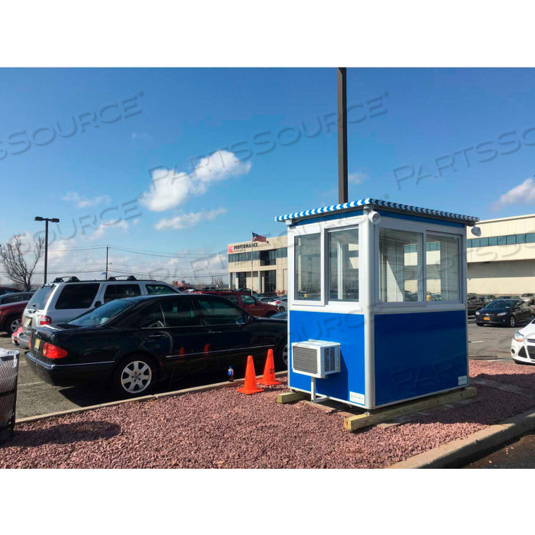 4'X6' GUARD BOOTH, BLUE - DELUXE MODEL, PRE-ASSEMBLED by Guardian Booth LLC 4'X6' GUARD BOOTH, BLUE - DELUXE MODEL, PRE-ASSEMBLED by Guardian Booth LLC