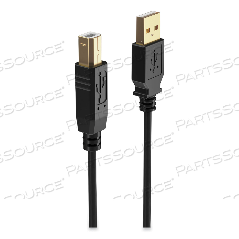 USB PRINTER CABLE, GOLD-PLATED CONNECTORS, 11 FT, BLACK 