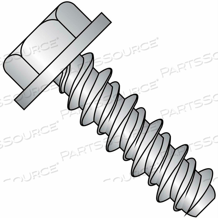 #10 X 1 #8HD UNSLOTTED INDENTED HEX WASHER HIGH LOW SCREW FT 410 STAINLESS STEEL - PKG OF 3000 
