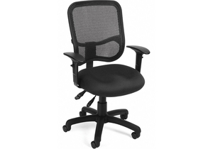 TASK CHAIR BLACK ADJ ARMS BACK 17-3/4 H by OFM Inc